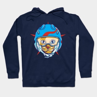 Cat in Blue Mask Hoodie